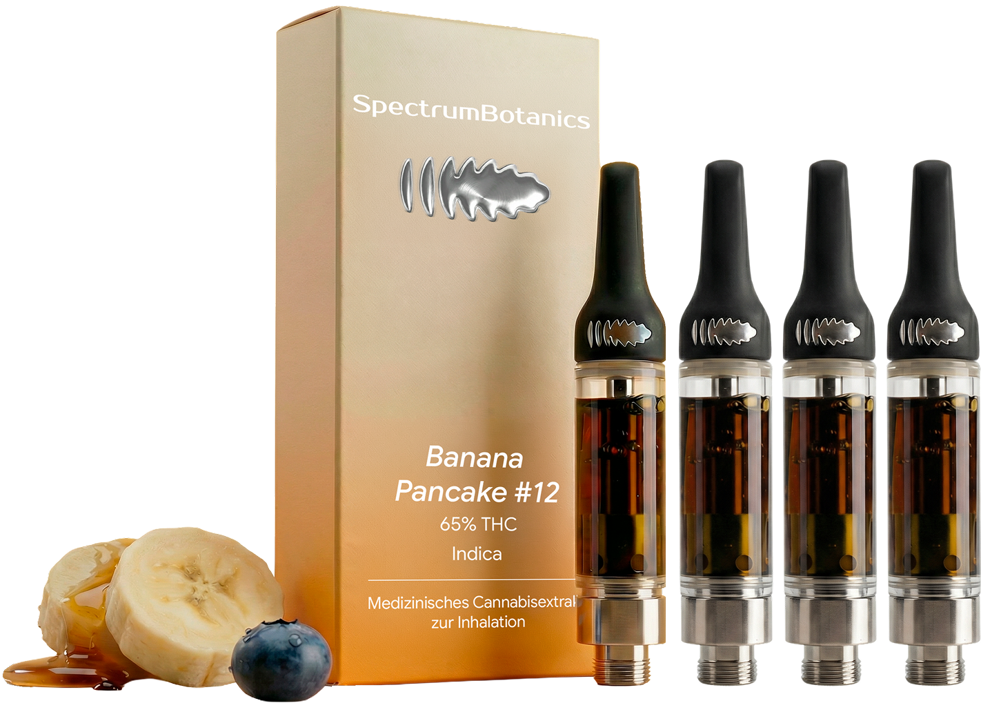 4 x THC Vape - Banana Pancake #12 (Nachfüllpack - ohne Akkuträger) je Kartusche 0,5mL