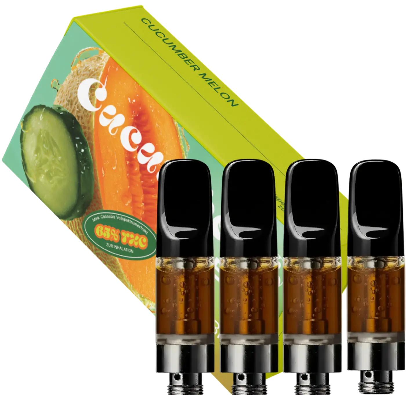 4 x THC Vape - Cucumber Melon (Nachfüllpack - ohne Akkuträger) je Kartusche 0,5mL