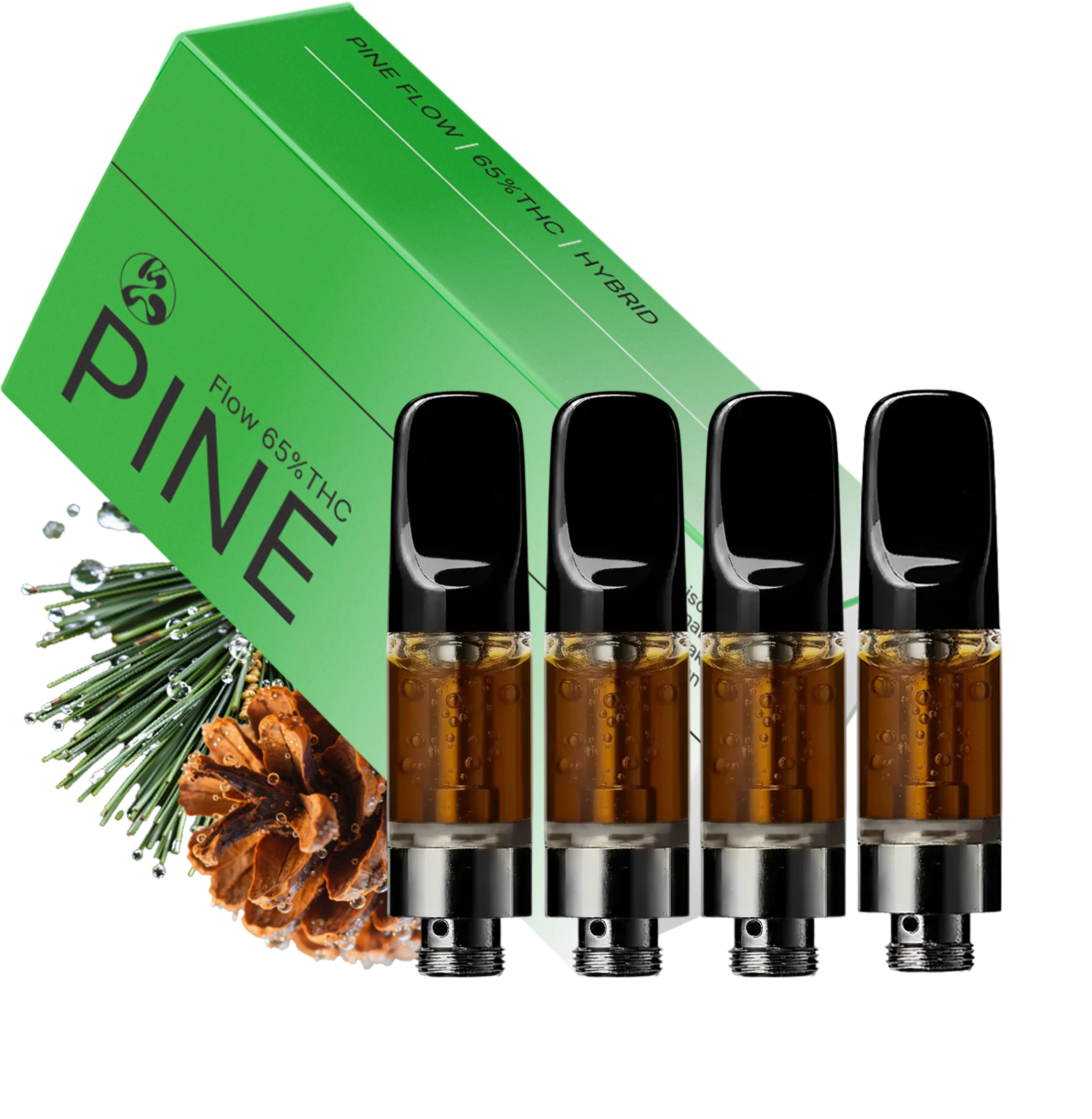 4 x THC Vape - Pine Flow (Nachfüllpack - ohne Akkuträger) je Kartusche 0,5mL