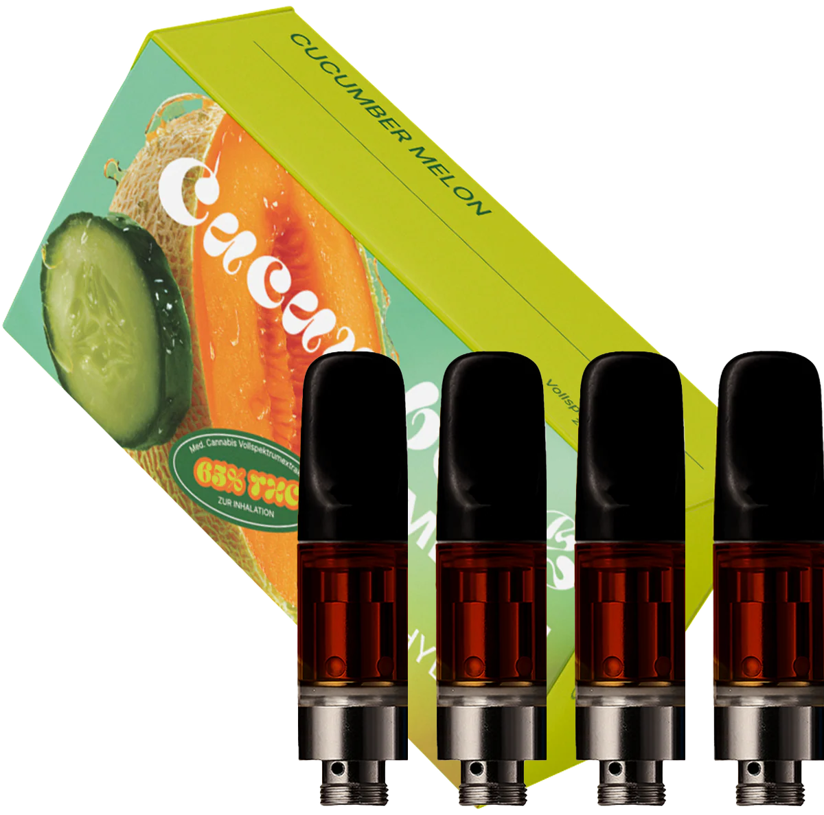 4 x THC Vape - Cucumber Melon (Nachfüllpack - ohne Akkuträger) je Kartusche 0,5mL
