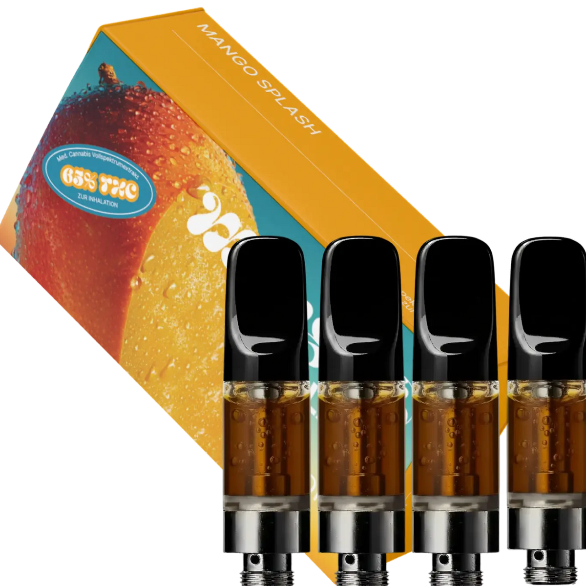4 x THC Vape - Mango Splash (Nachfllpack - ohne Akkutrger) je Kartus 4 x THC Vape - Mango Splash (Nachfllpack - ohne Akkutrger) je Kartus