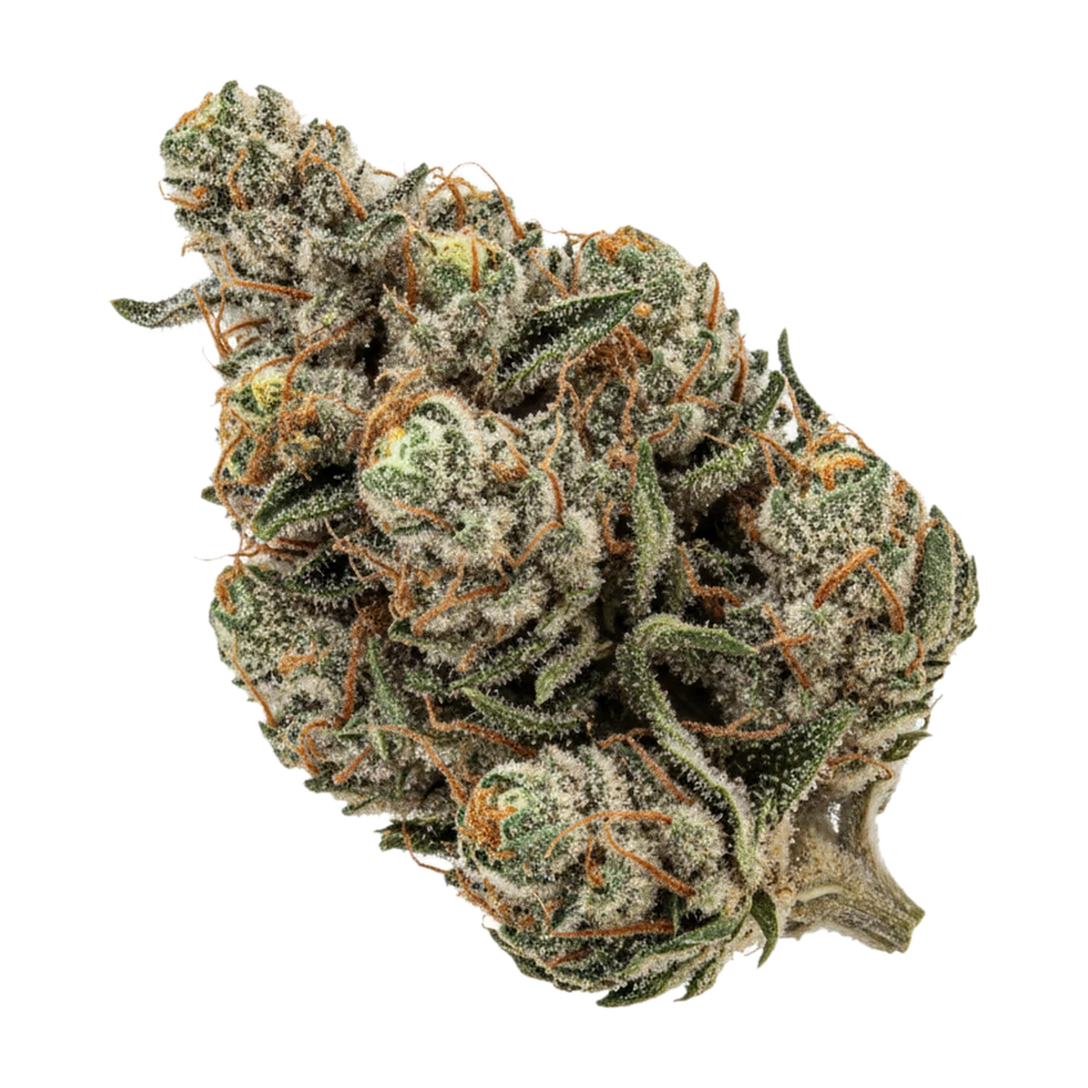 KI-generierte Illustration einer Cannabisblüte, zeigt nicht die tatsächliche Charge – Demecan CR "White Fondant"